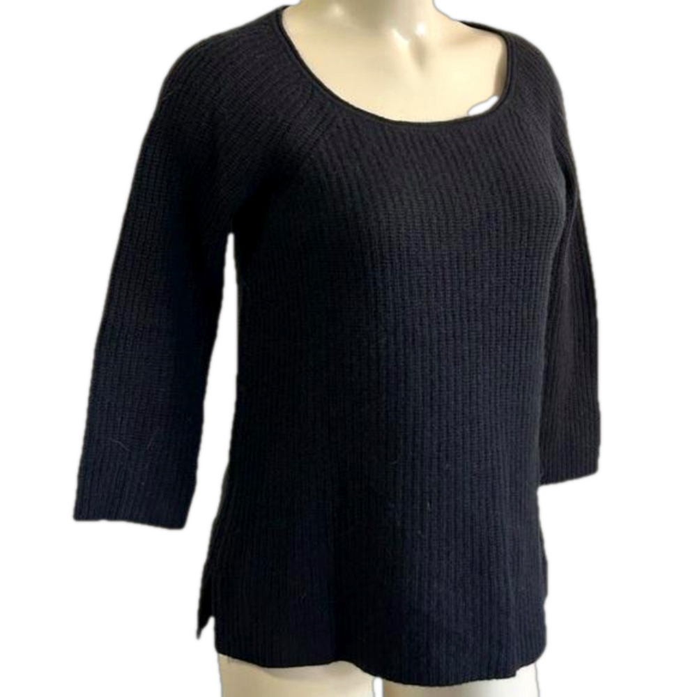 Rebecca Taylor ? 100% Cashmere black rubble Sweater MED as is